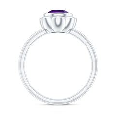 1 Carat Amethyst Engagement Ring in Bezel Setting