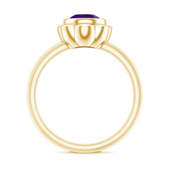 1 Carat Amethyst Engagement Ring in Bezel Setting