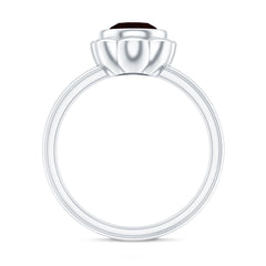 1.7 Carat Round Cut Garnet Flower Engagement Ring for Women