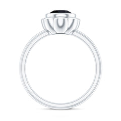 1.5 Carat Lab Grown Black Diamond Flower Engagement Ring