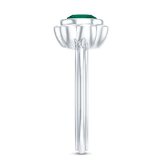 Bezel Set Lab Created Emerald Solitaire Engagement Ring