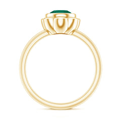 Bezel Set Lab Created Emerald Solitaire Engagement Ring