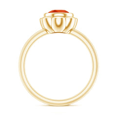 1.5 Carat Lab Grown Orange Sapphire Bezel Set Engagement Ring