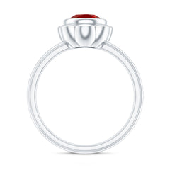 1.3 Carat Lab Grown Ruby Flower Engagement Ring
