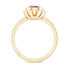 1 Carat Round Pink Tourmaline Flower Engagement Ring