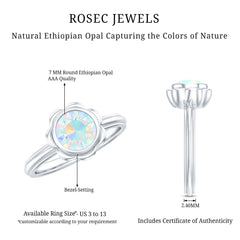1.5 Carat Ethiopian Opal Engagement Ring for Women