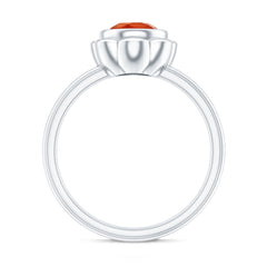 1.5 Carat Real Fire Opal Flower Engagement Ring