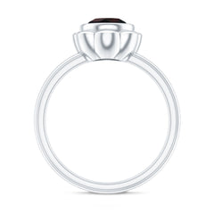 1.5 Carat Round Cut Black Opal Solitaire Engagement Ring in Bezel Setting