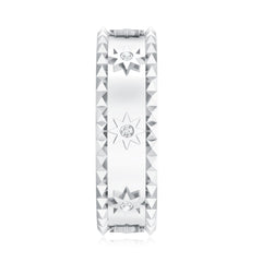 Vintage Inspired Lab Grown Diamond Starburst Wedding Band