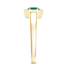 Certified 0.8 Carat Lab Created Emerald Solitaire Engagement Ring