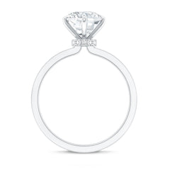 2 Carat Lab Grown Diamond Solitaire Engagement Ring with Hidden Halo