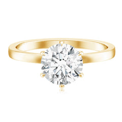 2 Carat Lab Grown Diamond Solitaire Engagement Ring with Hidden Halo