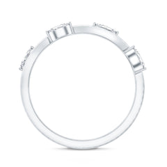 Marquise Cut Lab Grown Diamond Wedding Band