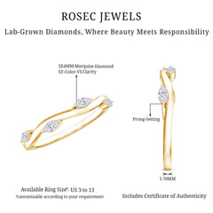 Marquise Cut Lab Grown Diamond Wedding Band