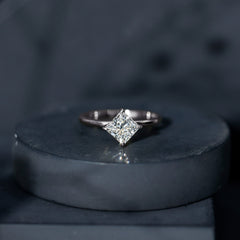 1.25 CT Princess Cut Lab Grown Diamond Solitaire Engagement Ring