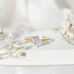1.25 CT Princess Cut Lab Grown Diamond Solitaire Engagement Ring