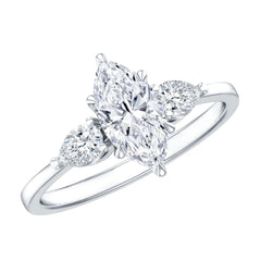Certified Lab Grown Diamond Three Stone Engagement Ring for Women