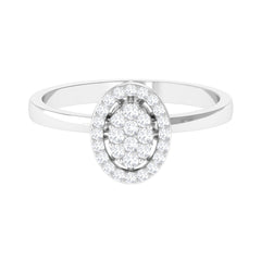 Natural Diamond Cluster Engagement Ring with Halo