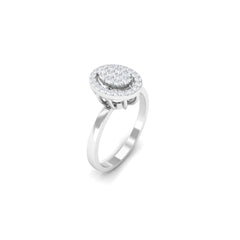 Natural Diamond Cluster Engagement Ring with Halo