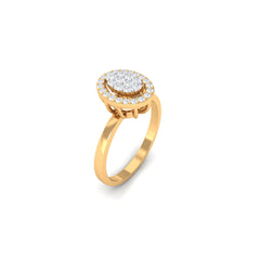 Natural Diamond Cluster Engagement Ring with Halo
