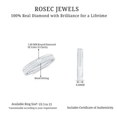 Bezel Set Diamond Unisex Wedding Band