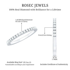 French Pave Diamond Eternity Wedding Ring