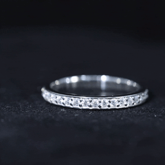 Certified Moissanite Half Eternity Ring