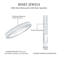 Certified Moissanite Half Eternity Ring
