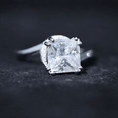 3.5 CT Moissanite Bypass Engagement Ring with Milgrain Detailing