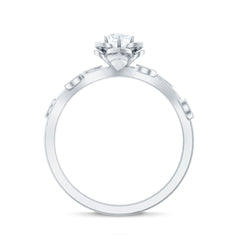 Natural Diamond Flower Engagement Ring For Women