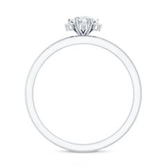 Round Moissanite Flower Promise Ring for Her