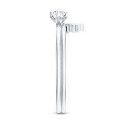 Certified Natural Diamond Promise Ring with Sunburst Enhancer