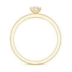 Certified Natural Diamond Promise Ring with Sunburst Enhancer