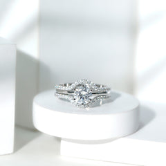 Certified 8 MM Solitaire Moissanite Engagement Ring with 2 Enhancers
