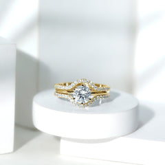 Certified 8 MM Solitaire Moissanite Engagement Ring with 2 Enhancers