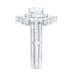 Cushion Cut Moissanite Vintage Inspired Wedding Ring Set