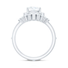 Cushion Cut Moissanite Vintage Inspired Wedding Ring Set