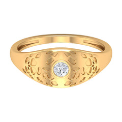 Diamond Textured Signet Ring for Men