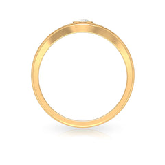 Diamond Textured Signet Ring for Men