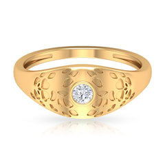 Diamond Textured Signet Ring for Men