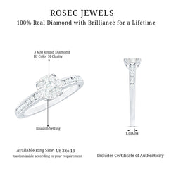 Illusion Set Diamond Engagement Ring