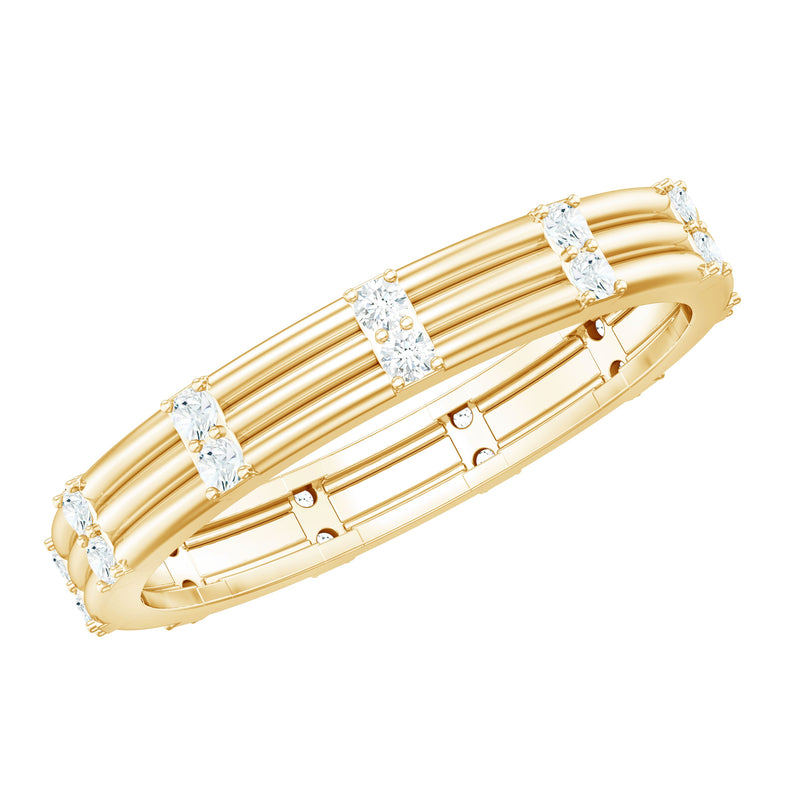Simple Diamond Stackable Band Ring in Pave Setting