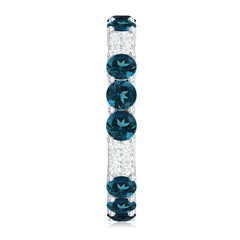 London Blue Topaz and Diamond Designer Full Eternity Band
