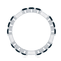 London Blue Topaz and Diamond Designer Full Eternity Band
