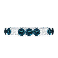 London Blue Topaz and Diamond Designer Full Eternity Band