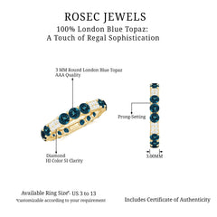 London Blue Topaz and Diamond Designer Full Eternity Band