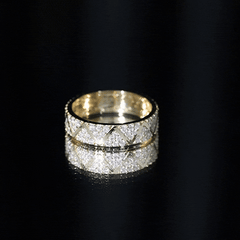 Certified Moissanite Wide Eternity Band Ring