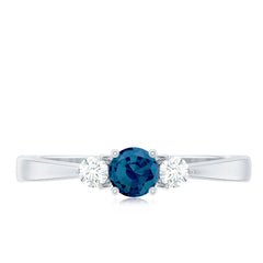 5mm London Blue Topaz Proposal Ring with Diamond