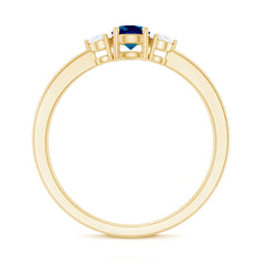 5mm London Blue Topaz Proposal Ring with Diamond