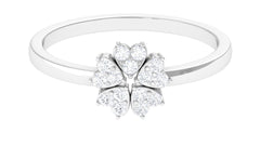 Natural Diamond Flower Promise Ring